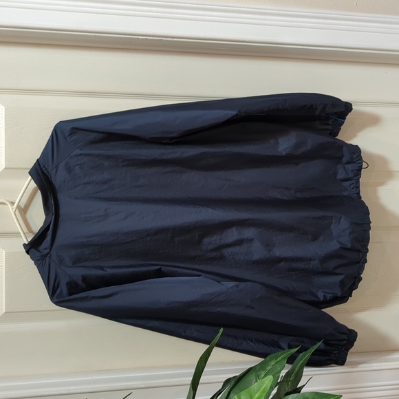 Athletech Men's Navy Windbreaker w/Drawstring Size Medium Mesh Lining - Picture 3 of 7